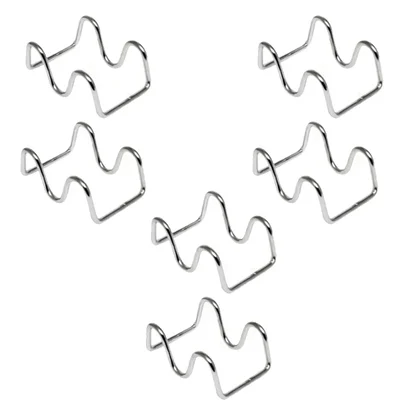 Pack of 6, 2-Slot Taco Holder Wire, Stainless Steel 5.5x2.75 Inch Stand for Restaurants, Food Trucks and Catering