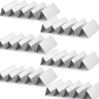 Pack of 6, 7X2.75 inch Full Width Taco Holder, Stainless Steel Stand for Restaurants Catering and Food Trucks