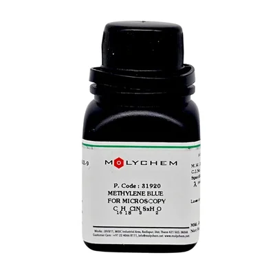 MOLYCHEM Methylene Blue For Microscopy 25Gm CAS NO 61-73-4 C16H18CIN3S.3H2O