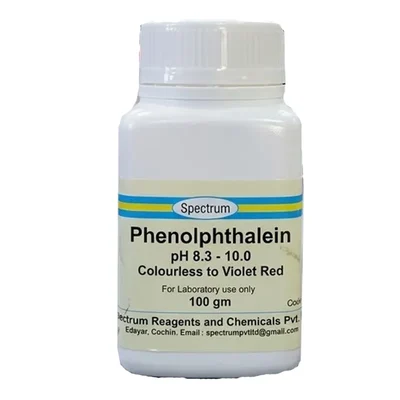SPECTRUM Phenolphthalein Powder pH 8.3-10.0 Colourless To Violet Red 100GMS