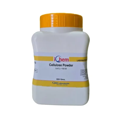 ICHEM Cellulose Powder 500GM Laboratory Reagent Bottle Package