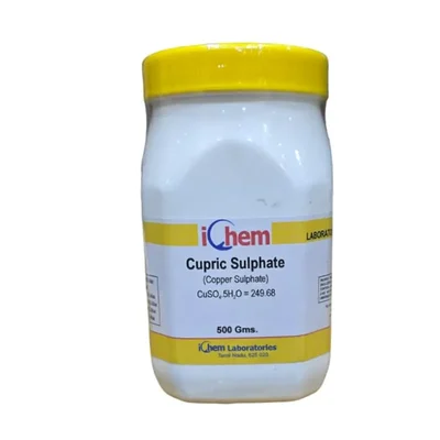 ICHEM Copper Sulphate Cupric Sulphate 500GM Assay 98.5% Min Powder