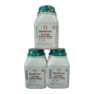 QUALIKEMS SODIUM METAL 3X100GM Purity 99.9% High Grade Coated In Liquid Paraffin CAS 7440-23-5