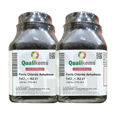 QUALIKEMS Ferric Chloride Anhydrous 2x500gms CAS No 7705-08-0 Salt