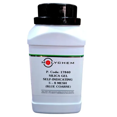 MOLYCHEM Silica Gel Blue Self Indicating Coarse 5-8 Mesh 500 g, SiO2, Desiccant for Laboratory & Medical Use
