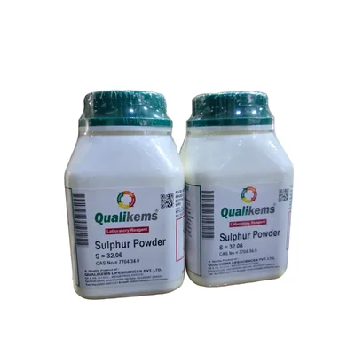 QUALIKEMS Sulphur Powder, Laboratory Reagent (500 g x 2), (CAS 7704-34-9) for Chemical Synthesis and Analysis