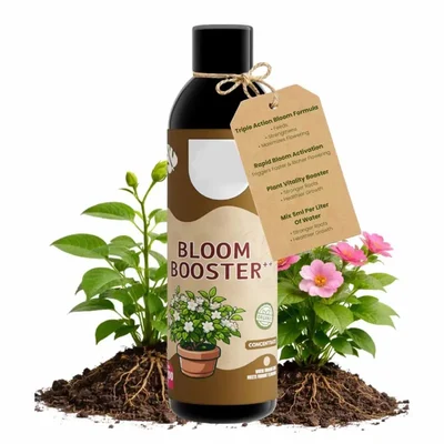 Organic Bloom Booster 200ml Liquid Fertilizer & Bud Enhancer for Roses, Hibiscus, Jasmine & All Flowering Plants