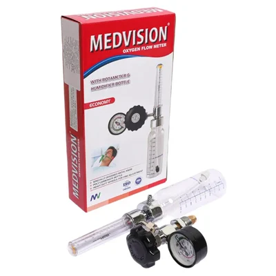 MEDVISION Oxygen Flow Meter Regulator Humidifier Bottle Oxygen Cylinder Fine Adjustment Valve