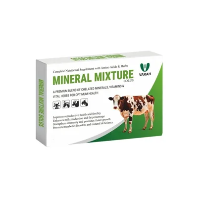 VarahVet Mineral Mixture Bolus, Chelated Mineral & Vitamin Supplement for Growth, Reproduction & Milk Yield for Cattle