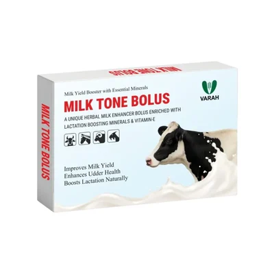 VarahVet Milk Tone Bolus, Ayurvedic Galactagogue Supplement to Optimize Milk Production for Dairy Cattle & Buffaloes