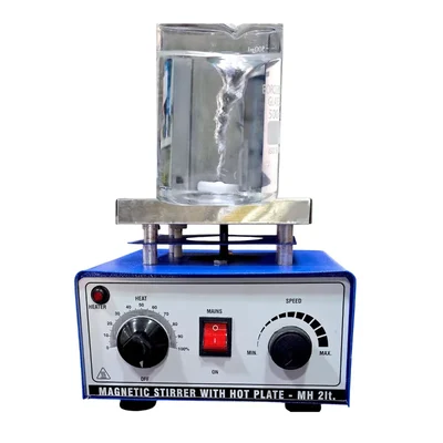 ICHEM Magnetic Stirrer With Hot Plate 2Lit Capacity 150 C Heating 1500 RPM Dual Function SS Top