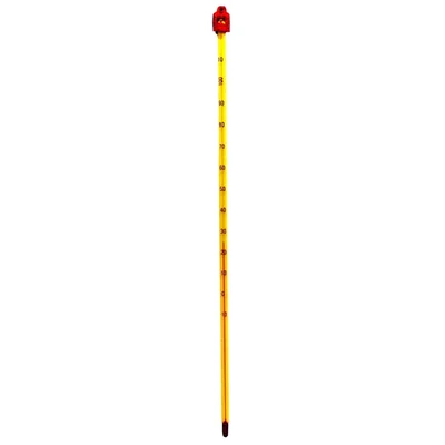 ICHEM Laboratory Glass Thermometer Alcohol -10 To 110 C Red Liquid Single Piece Yellow Scale