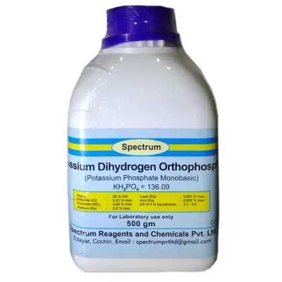 SPECTRUM POTASSIUM DIHYDROGEN ORTHOPHOSPHATE 99% 500GM Potassium Phosphate Monobasic