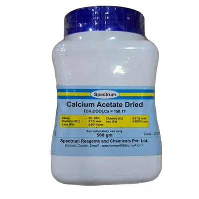 SPECTRUM Calcium Acetate Dried L.R 500GM CAS NO 62-54-4 Inorganic Salt