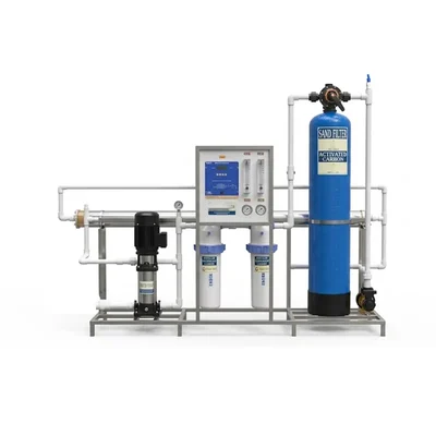 Commercial RO Water Purification Plant 500 LPH, SS RO Skid for Commercial Complexes Factories, Hospitals