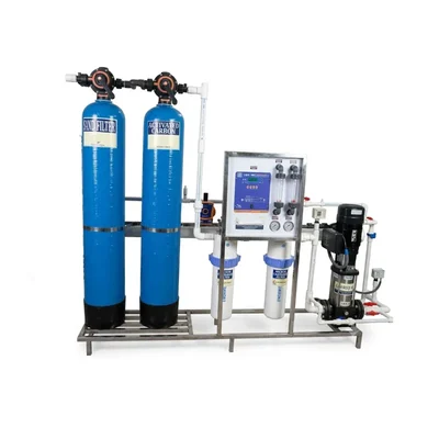 Commercial RO Water Purification Plant 750 LPH, SS RO Skid for Commercial Complexes Factories, Hospitals