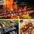 STARCAVE Charcoal 56 cm Standing Barbeque Grill with 7 Skewers