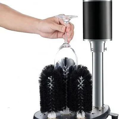 Electric Cutlery & Glass Washer Machine, 5 Interchangeable Brush Heads, Noiseless Motor for Kitchen Barware Cleaning