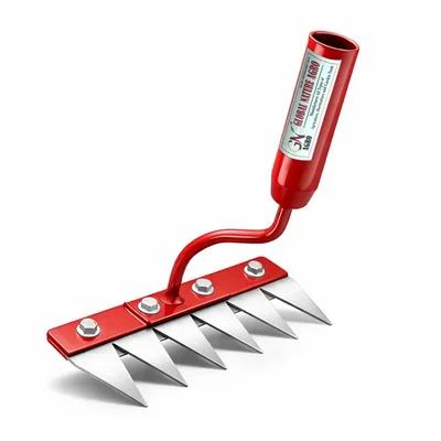 Global Nature Agro 5-Tine 8 Inch Manual Garden Hand Rake Without Handle, For Farming & Gardening