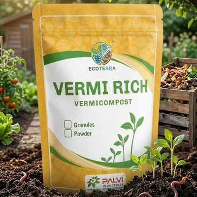 Premium Vermicompost Powder Organic Fertilizer Bio-Enriched for Sustainable Agriculture, Horticulture & Organic Farming