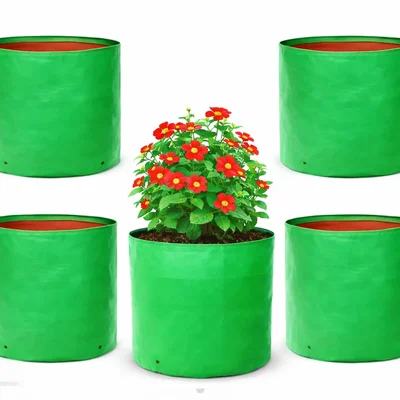 SIGNISTICS Grow Bag 9X9” 260gsm HDPE Reusable UV Protected Grow Bag For Home/Terrace Gardening, Nurseries, etc | Pack of 5 Pcs