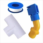 L Type 1/2 inch Sprinkler with PVC T and Teflon Tape for Solar Panel Cleaning(Pack of 10)