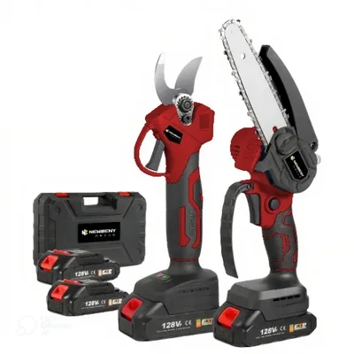 SK BOTS Made In India 21V Battery Operated Cordless Chainsaw & Pruner Combo With Lithium Battery & Charger 