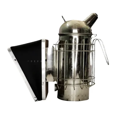 BeeReady Manual Bellows SS Bee Hive Smoker for Beekeeping & Honey Harvesting Heat Shield Guard & Mounting Hook