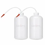 LABXPRT 1000ml Pack of 2 Lab Squeeze Polypropylene Wash Bottle with Flexible Dispensing Tube