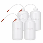 LABXPRT 1000ml Pack of 4 Lab Squeeze Polypropylene Wash Bottle with Flexible Dispensing Tube