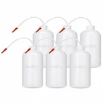LABXPRT 1000ml Pack of 6 Lab Squeeze Polypropylene Wash Bottle with Flexible Dispensing Tube