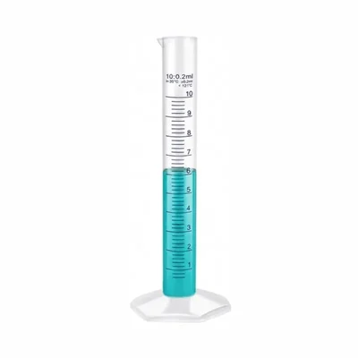 LABXPRT 10ml Pack of 2 Volume Measuring Chemistry Labs Transparent Cylinder