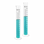LABXPRT 250ml Pack of 2 Lab Measuring Transparent Plastic Graduated Cylinder