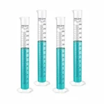 LABXPRT 250ml Pack of 4 Lab Measuring Transparent Plastic Graduated Cylinder