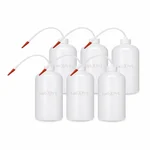 LABXPRT 250ml Pack of 6 Lab Squeeze Polypropylene Wash Bottle with Flexible Dispensing Tube
