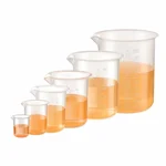 LABXPRT 25ml 50ml 100ml 250ml 500ml 1000ml Set of 6 Plastic Beaker Laboratory Kitchen Measurement Graduation Marks