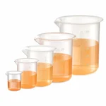 LABXPRT 25ml 50ml 100ml 250ml 500ml Set of 5 Plastic Beaker Laboratory Kitchen Measurement Graduation Marks