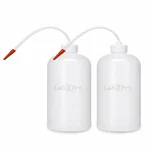 LABXPRT 500ml Pack of 2 Lab Squeeze Polypropylene Wash Bottle with Flexible Dispensing Tube