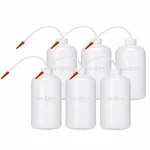 LABXPRT 500ml Pack of 6 Lab Squeeze Polypropylene Wash Bottle with Flexible Dispensing Tube