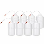 LABXPRT 500ml Pack of 8 Lab Squeeze Polypropylene Wash Bottle with Flexible Dispensing Tube