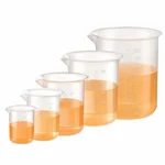 LABXPRT 50ml 100ml 250ml 500ml 1000ml Set of 5 Plastic Beaker Laboratory Kitchen Measurement Graduation Marks