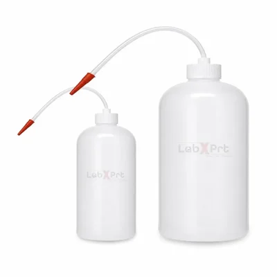 LABXPRT Polypropylene Wash Bottle 250ml 500ml Plant Watering Tattoo Work Cleaning Flexible Tube Leakproof Cap