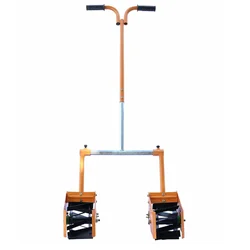 Mahan MDRRWPP 6: Manual Double Row 6 Inch Roller Weeder with Plant Protection Plate & Adjustable Handle