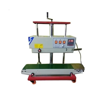 Model-DP 900VW Premium Vertical Continuous Band Sealer with Extra-Wide Conveyor for Large Bags, Bulky Snacks