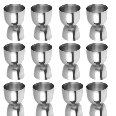 Pack of 12 Stainless Steel RD Jigger 30x60ml, Double Ended Measuring Cup for Commercial Bars, Pubs