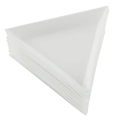 Pack of 6, 13.7x13.7X13.7 inch Triangle Snack Tray for Parties, Catering and Fast Food