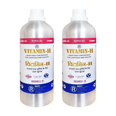 Refit Animal Care Set of 2, 1ltr Vitamin H Supplement for Cattle, Poultry and Livestock Animals, Reshell-H (Lite)