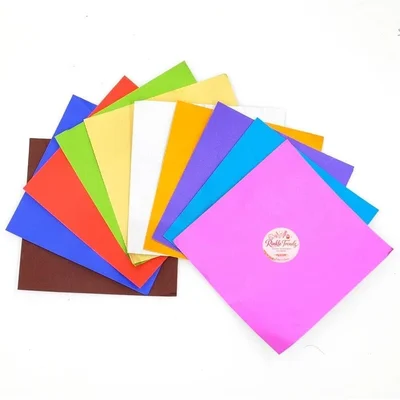 RINKLE TRENDZ 100 pcs Assorted Colour Plastic Wrappers for Chocolates (11 x 11 cm)