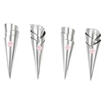 Rinkle Trendz 12pcs Aluminum Conical Spiral Baking Cone Set 11x4 cm for Cannoli, Cream Horns and Pastries