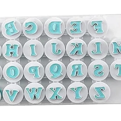RINKLE TRENDZ 26 Pcs Push Easy Alphabet (Uppercase) Fondant, SugarPaste, Cookie Cutter (Pack of 26)